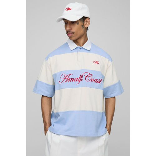 Polo de rugby oversize à rayures homme - S - Boohooman - Modalova