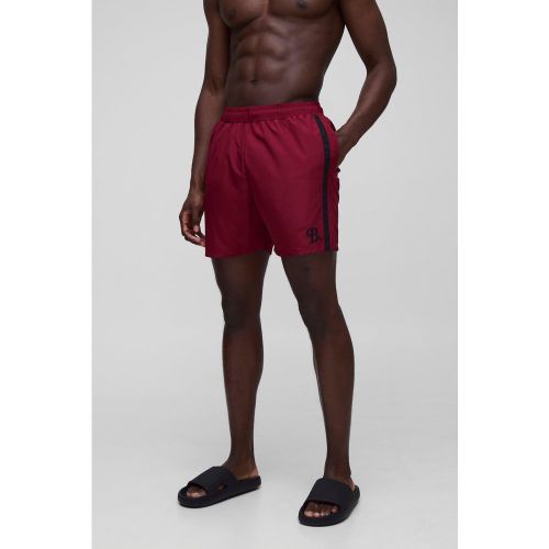 Short de bain mi-long à broderie - S - Boohooman - Modalova