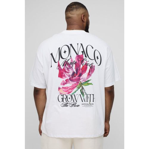 Grande taille - T-shirt oversize à col montant et imprimé Monaco - 2XL - Boohooman - Modalova