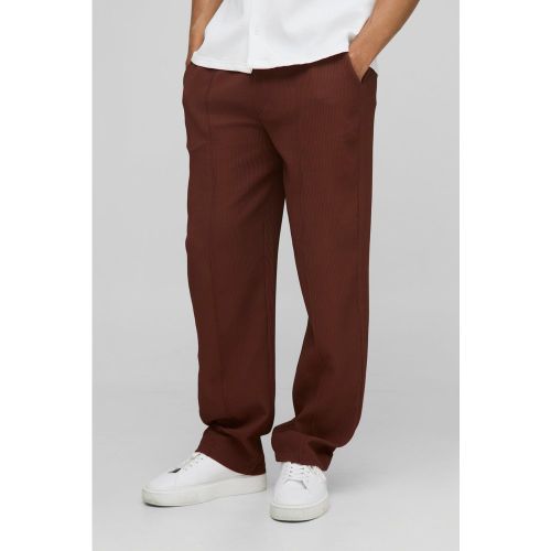 Pantalon large plissé à taille élastiquée - S - Boohooman - Modalova