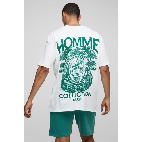 Ensemble oversize à col montant avec t-shirt et short - S - Boohooman - Modalova
