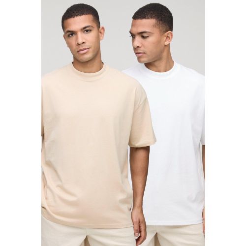 Lot de 2 t-shirts oversize épais à col montant - S - Boohooman - Modalova