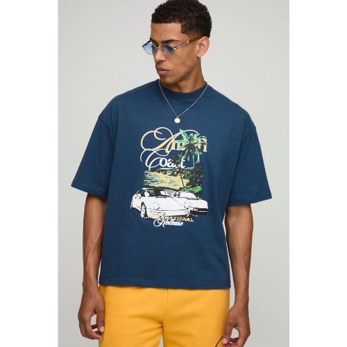 T-shirt oversize à imprimé voiture - S - Boohooman - Modalova