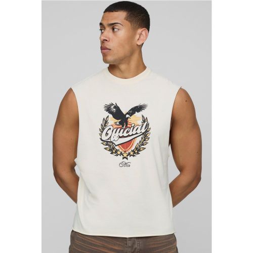 Débardeur oversize écru à imprimé aigle - S - Boohooman - Modalova