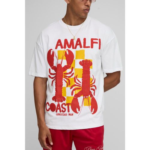 T-shirt à imprimé côte d'Amalfi - S - Boohooman - Modalova