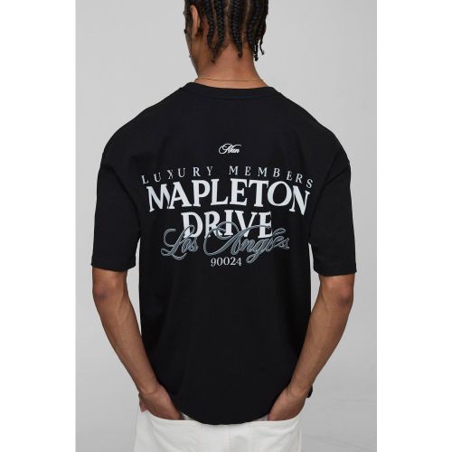 Oversized Man Script Mapleton Drive Extended Neck T-Shirt - S - Boohooman - Modalova