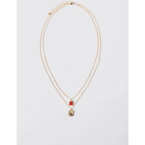 Multi Layered Gem Necklace - ONE SIZE - Boohooman - Modalova