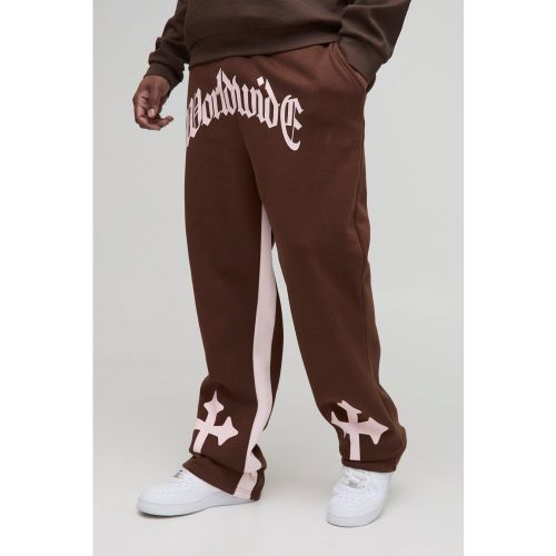Grande taille - Jogging à imprimé Worldwide Cross - 2XL - Boohooman - Modalova