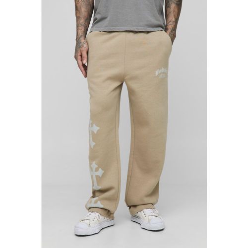 Tall - Jogging large imprimé en relief - 2XL - Boohooman - Modalova