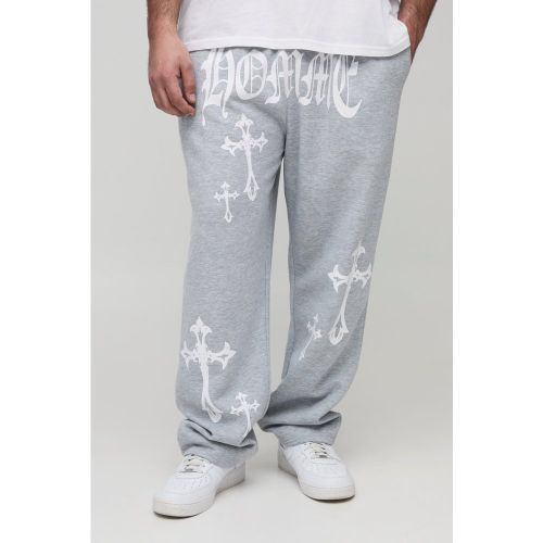 Grande taille - Jogging oversize à imprimé croisé - 2XL - Boohooman - Modalova