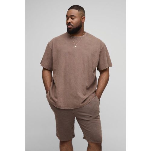 Grande taille - Ensemble oversize délavé avec short - 2XL - Boohooman - Modalova