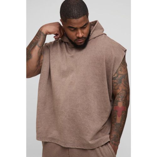 Grande taille - Sweat à capuche oversize délavé homme - 2XL - Boohooman - Modalova