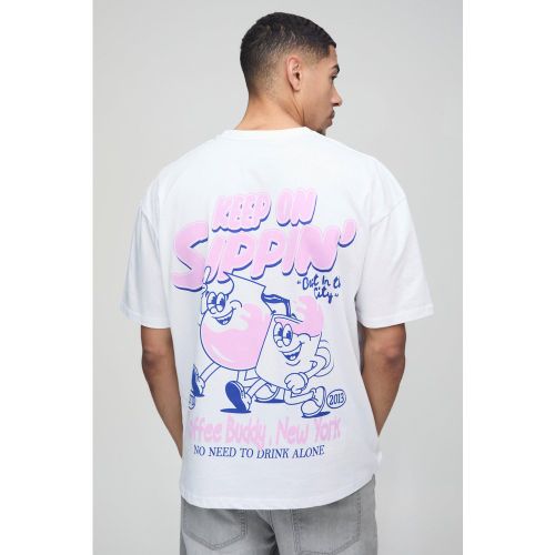 T-shirt oversize à imprimé dessin - S - Boohooman - Modalova