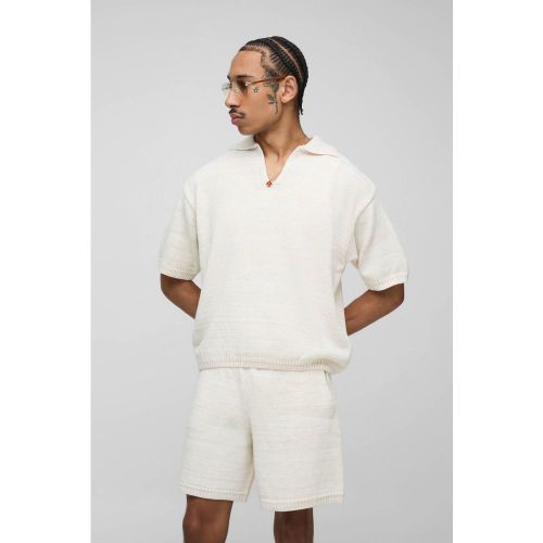 Ensemble oversize en maille avec polo et short - S - Boohooman - Modalova