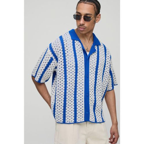 Ensemble rayé avec chemise en maille et short - S - Boohooman - Modalova