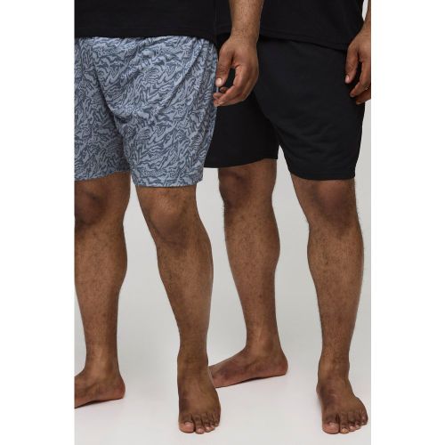 Grande taille - Ensemble de 2 shorts à imprimé abstrait - 2XL - Boohooman - Modalova