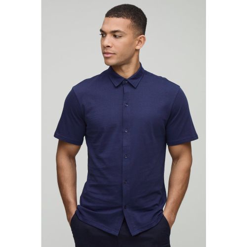 Chemise slim en jersey à manches courtes - S - Boohooman - Modalova