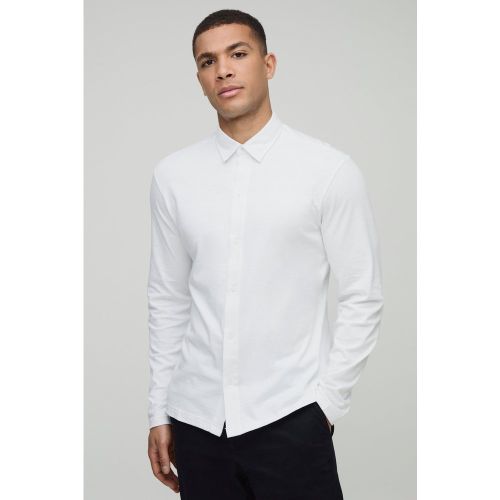 Chemise slim en jersey à manches longues - S - Boohooman - Modalova