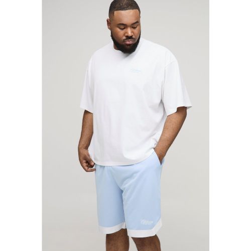 Plus Oversized Boxy Embroidered Basketball T-Shirt & Shorts Set - 2XL - Boohooman - Modalova