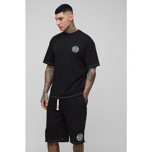 Tall - Ensemble oversize imprimé avec t-shirt et short - 2XL - Boohooman - Modalova