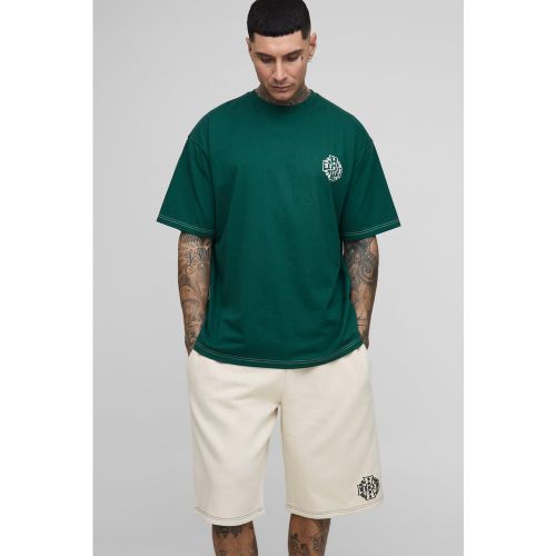 Tall - Ensemble oversize imprimé avec t-shirt et short - 2XL - Boohooman - Modalova