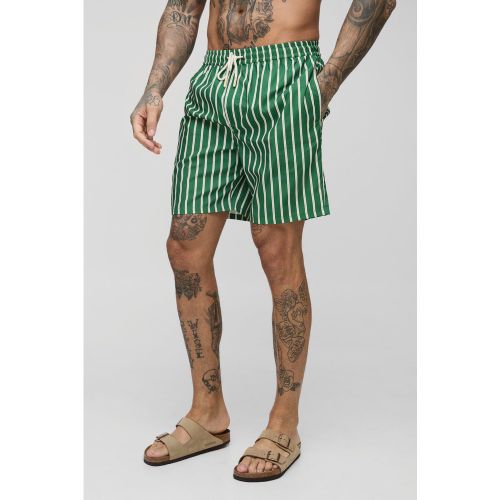 Tall - Short de bain mi-long à rayures - 2XL - Boohooman - Modalova