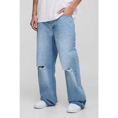 Jean large déchiré au genou - 28R - Boohooman - Modalova