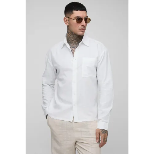 Tall - Surchemise synthétique à manches longues - 2XL - Boohooman - Modalova