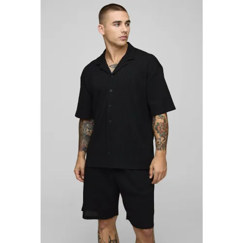 Ensemble oversize côtelé en jersey avec short - S - Boohooman - Modalova