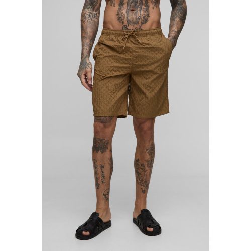 Tall - Short de bain long texturé - 2XL - Boohooman - Modalova