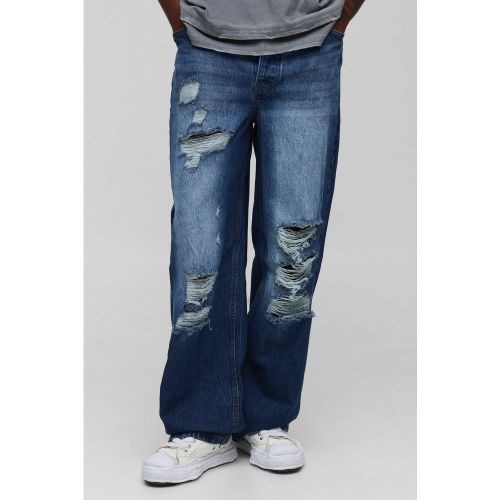 Tall - Jean large délavé déchiré - 30 - Boohooman - Modalova