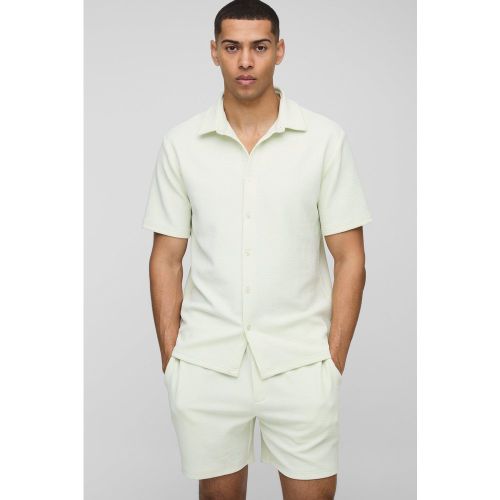 Ensemble en jersey avec chemise et short - S - Boohooman - Modalova