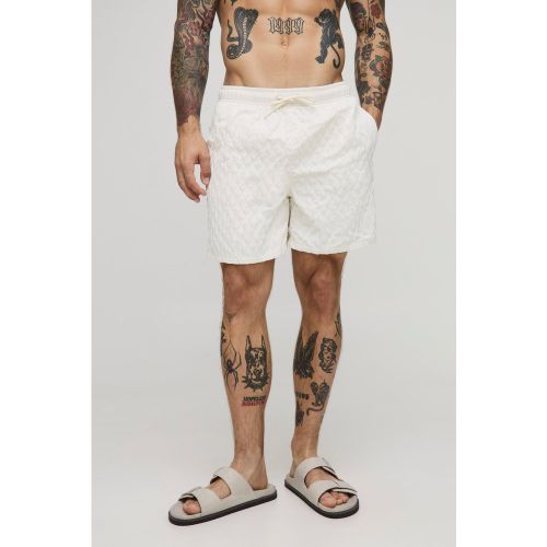 Short de bain mi-long texturé - S - Boohooman - Modalova