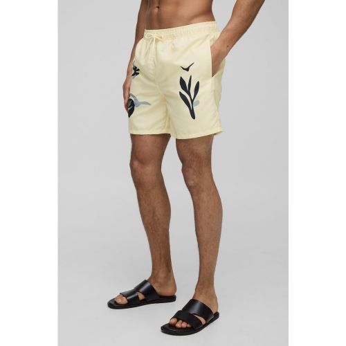 Short de bain mi-long imprimé - S - Boohooman - Modalova