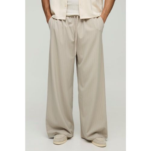Pantalon confort à rayures fines et taille élastiquée - S - Boohooman - Modalova