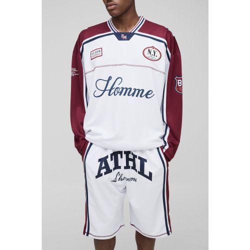 Ensemble oversize de hockey avec t-shirt et short - S - Boohooman - Modalova