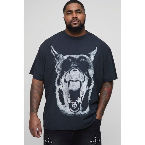 Grande taille - T-shirt oversize à imprimé Doberman - 2XL - Boohooman - Modalova