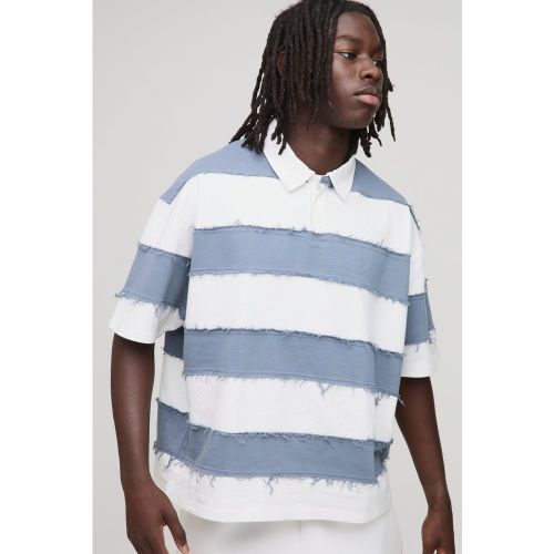 Polo de rugby oversize déchiré à manches courtes homme - S - Boohooman - Modalova