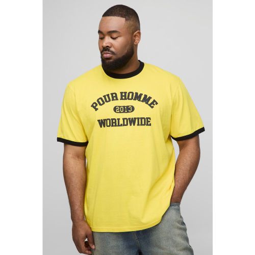 Plus Ringer Regular Fit T-Shirt - 2XL - Boohooman - Modalova