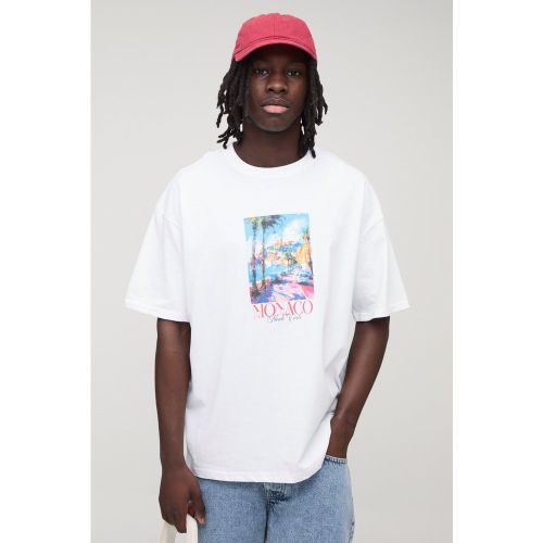 T-shirt oversize à imprimé Monaco - S - Boohooman - Modalova
