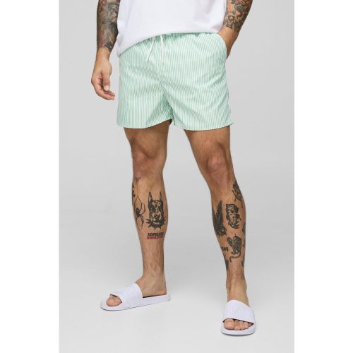 Short de bain court à rayures - S - Boohooman - Modalova