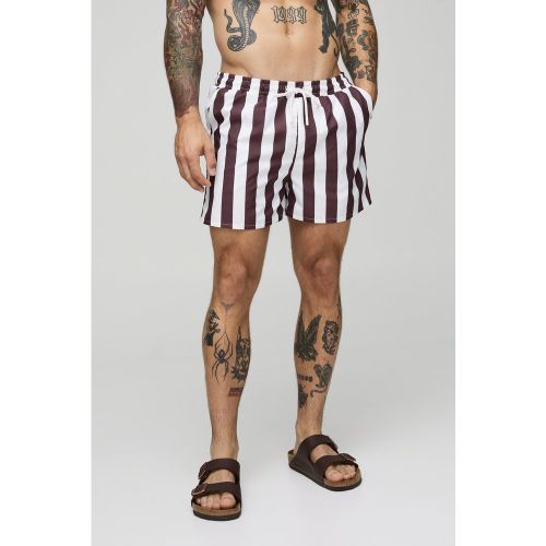 Short de bain court à rayures larges - S - Boohooman - Modalova