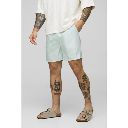 Short de bain mi-long à imprimé géométrique homme - S - Boohooman - Modalova