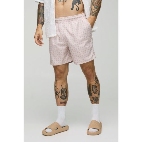 Short de bain mi-long à motif homme - S - Boohooman - Modalova