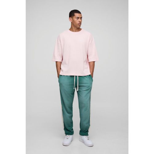 Ensemble oversize délavé en tissu éponge avec t-shirt et jogging - S - Boohooman - Modalova