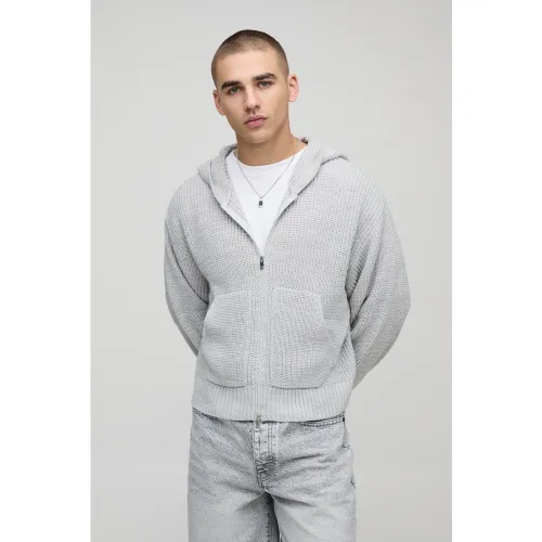 Sweat à capuche oversize côtelé - S - Boohooman - Modalova