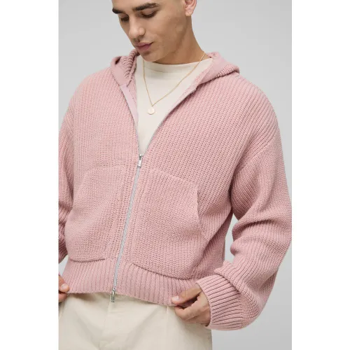 Sweat à capuche oversize côtelé - S - Boohooman - Modalova