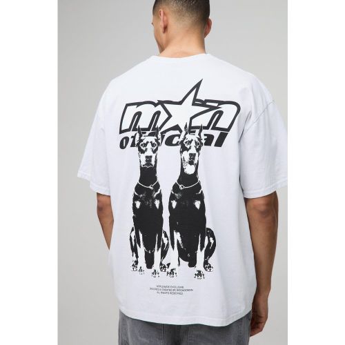 T-shirt oversize délavé à imprimé canin - MAN - S - Boohooman - Modalova