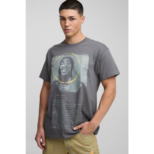 T-shirt oversize imprimé Tupac - S - Boohooman - Modalova