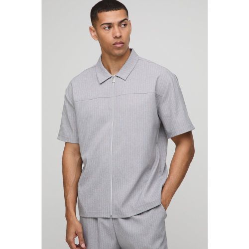 Chemise oversize rayée à manches courtes - S - Boohooman - Modalova